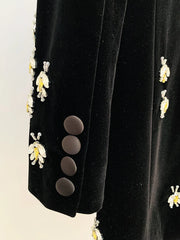 Beaded Bee Velvet Blazer