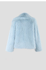 Fluffy Faux Fur Big Collar Pockets Jacket