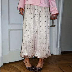 Satin Polka Dot Lantern Wige Jogger Pants