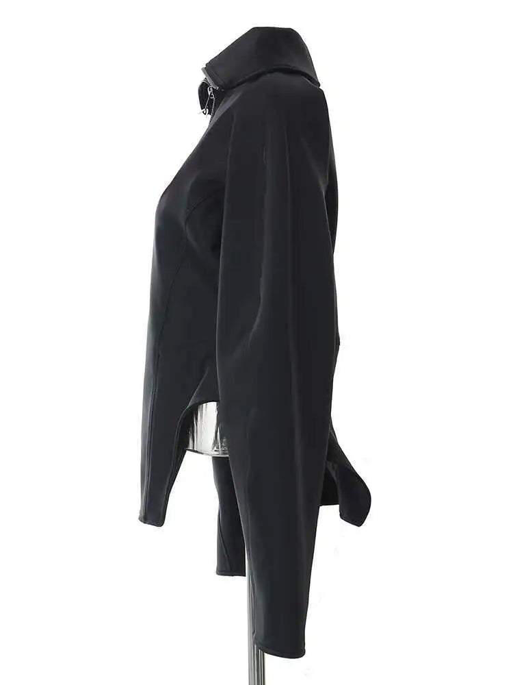 Black coat on a white background side view