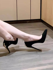 Sword Stiletto High Heels Black Pumps