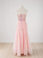Floral Bustier Tiered Tulle Gown Dress