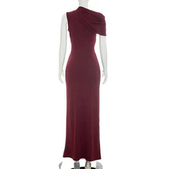 One-Shoulder Cutout Maxi Dress