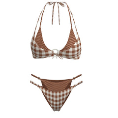 Polka Dot Gingham Ruffled Swimwear Set