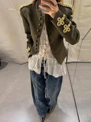 Olive green military inspired Jacket