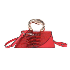 Alligator Textured Top Handle Bag