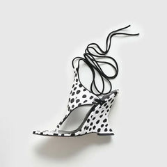 Thong Wedge Lace Up Sandal