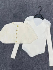 O-Neck Shawl-Layer Long Sleeve Knit Top