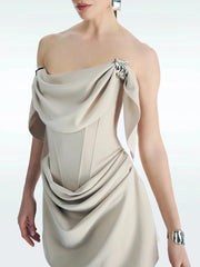 Draped Strapless Mini Corset Dress
