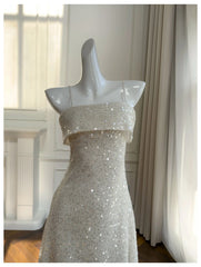 Sequin Spaghetti Strap Midi Dress