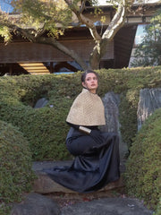 Sparkle Cape Sleeve High Neck Top