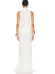 Mock Neck High Slit Maxi Dress