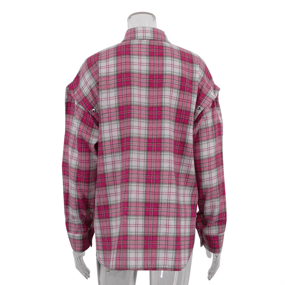 Plaid shirt on a mannequin against a white background