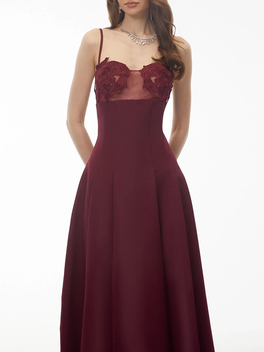 Back view of midi dress with zipper closure