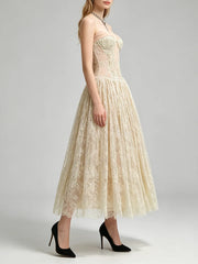 Lace A-Line Midi Dress