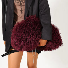 Fluffy Textured Clutch Bag