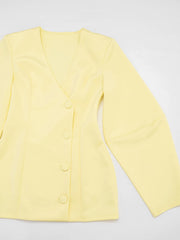Balloon Sleeve V-Neck Blazer Dress