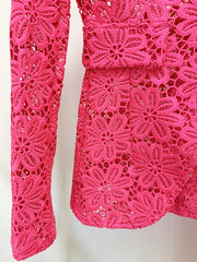 Guipure Lace Blazer and Pencil Pants Suit