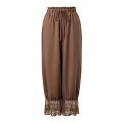Lace Trim Bloomers Ankle Pants