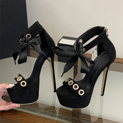 Platform Stiletto Lace Up Sandals