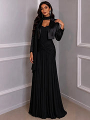 Strapless Draped Knot Gown