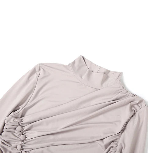 Light grey dress with ruched design