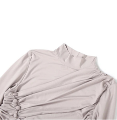 Light grey dress with ruched design