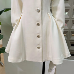 Tailored A-Line Side Pleated Blazer Mini Dress