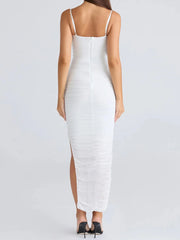 White dress with thin straps-back
