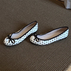 Polka Dot Bow Ballet Flats