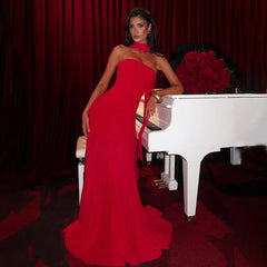 Strapless Chiffon Maxi Dress with Shawl