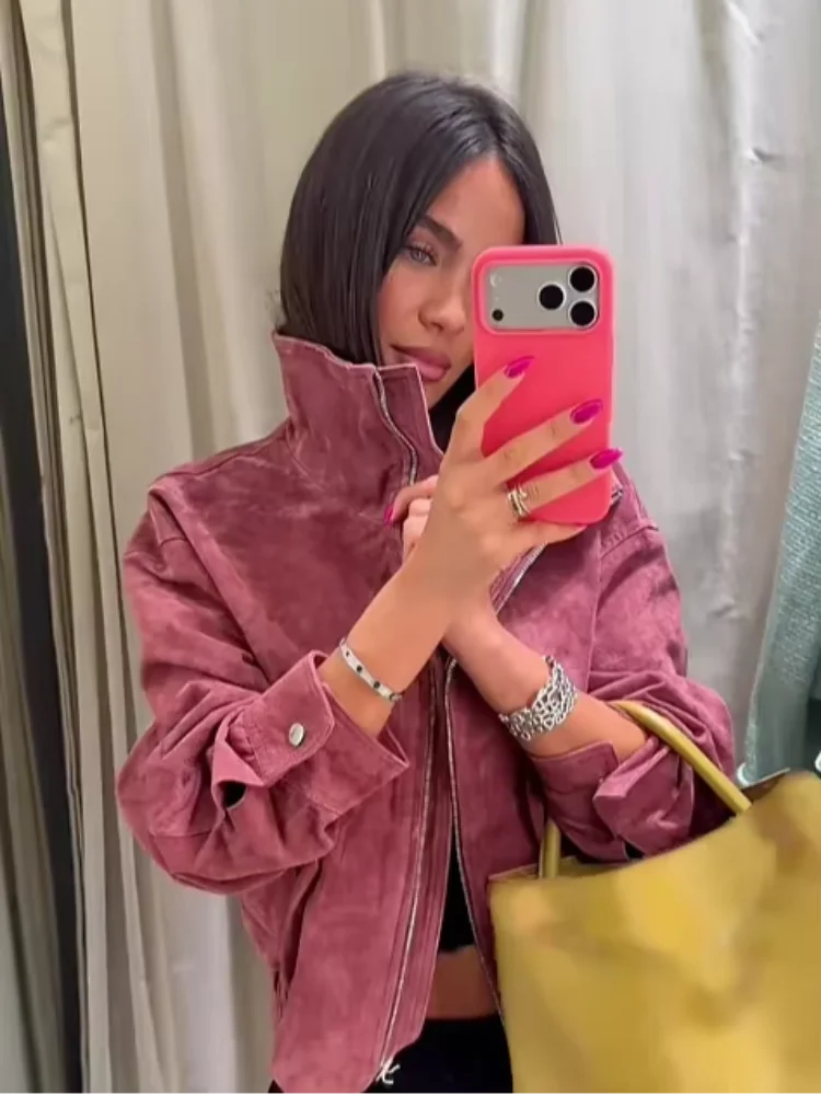 Stand Collar Cropped Jacket
