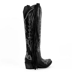 Fringed Embroidered Western Boots