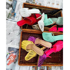 Metallic Stiletto Mule Heels