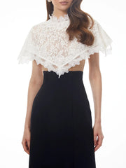 Black Lace Cape Sheath Dress