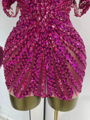 Corset Off-Shoulder Rhinestone Bodycon Mini Dress