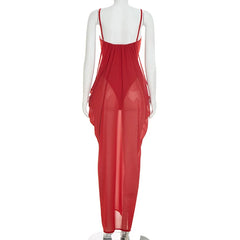 Flowing Draped Maxi Cover-Up Set