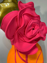 3d Rose Applique Bandage Long Dress