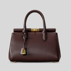 Structured Lock Top Handle Bag