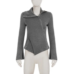 Gray jacket on a mannequin against a white background