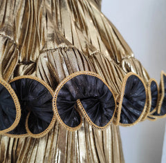 Metallic Tiered Halter Maxi Dress with Frill Layers