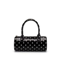 Polka Dot Cylinder Top Handle Bag