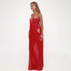 Flowing Draped Maxi Cover-Up Set