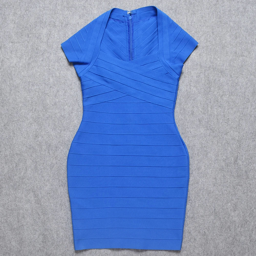 Blue dress on a gray background