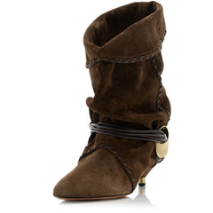 Pointed Toe Wrinkled Ankle Boots