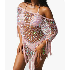Sequin Knit Poncho