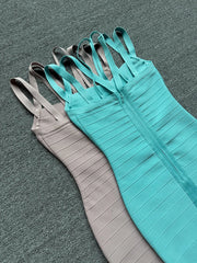 Strappy Neck Midi Bandage Dress