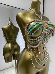 Multi-layer Beaded Body Chain Top
