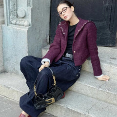 Ruched Microfiber Baguette Shoulder Bag – Black, Ivory & Blush Pink