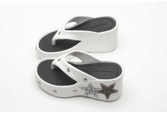 Platform Star Embellished Wedge Heels